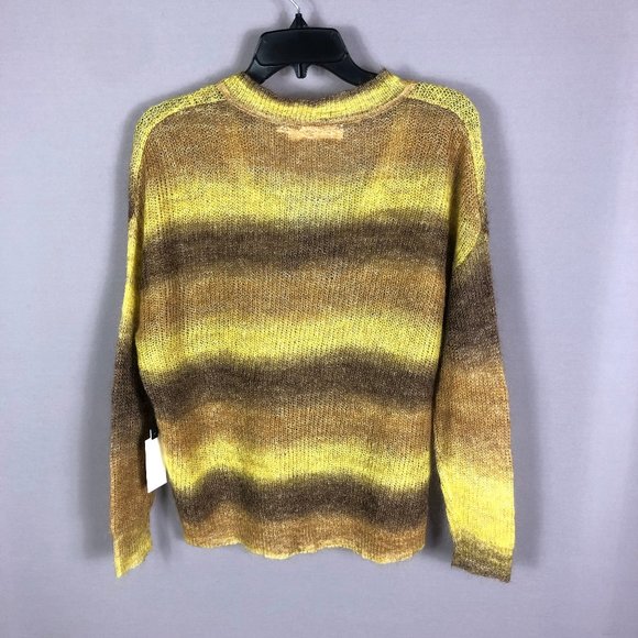 ASTR Brown Ombre Striped V Neck Wool Blend Oversized Sweater Sz Medium - Picture 6 of 8